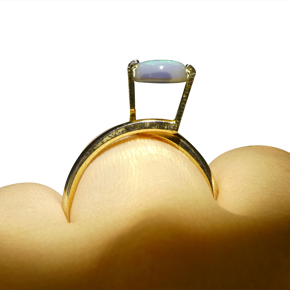 1.28ct Grey Australian Opal Cabochon with Play of Color by SkyJems, premium oval gemstone from Down Under
