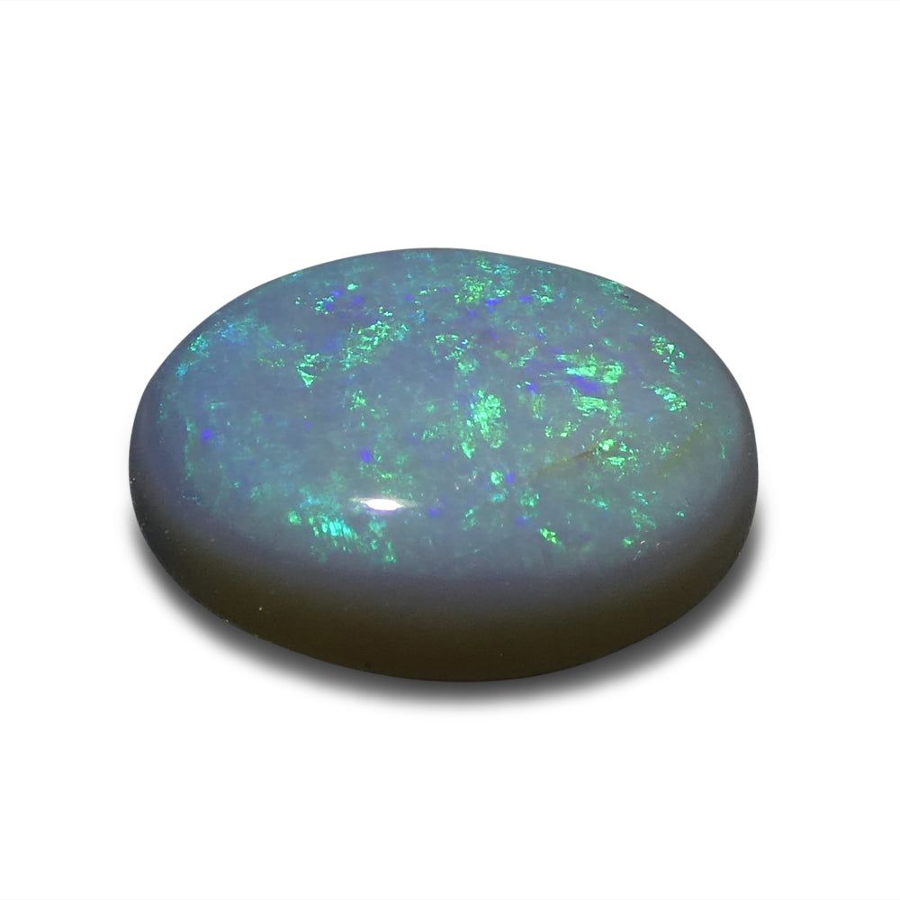 1.28ct Grey Australian Opal Cabochon with Play of Color by SkyJems, premium oval gemstone from Down Under