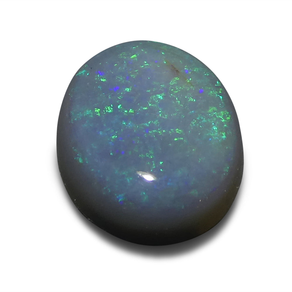 1.28ct Grey Australian Opal Cabochon with Play of Color by SkyJems, premium oval gemstone from Down Under