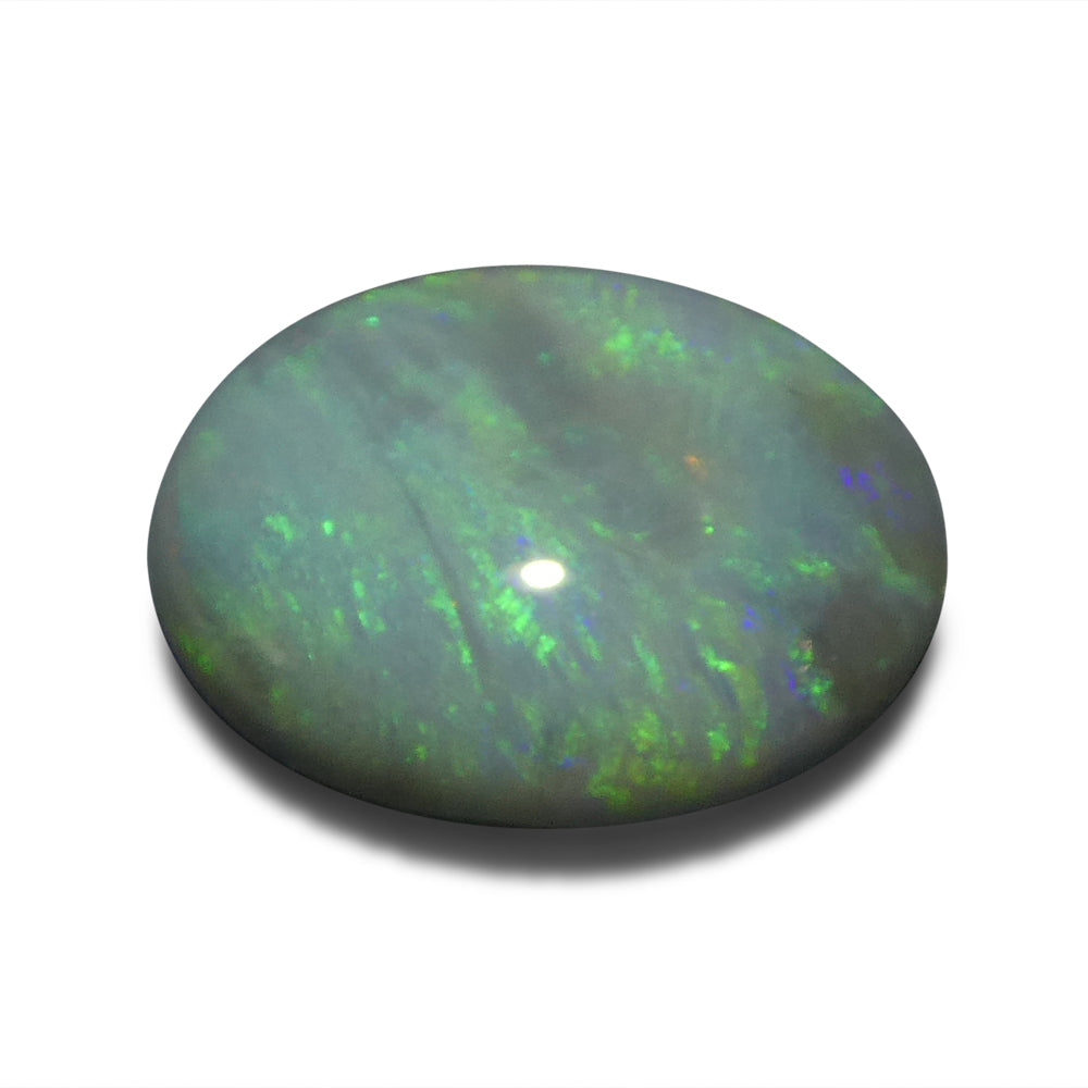 2.94ct Australian Black Opal with vibrant play of color, oval cabochon cut - premium gemstone from SkyJems