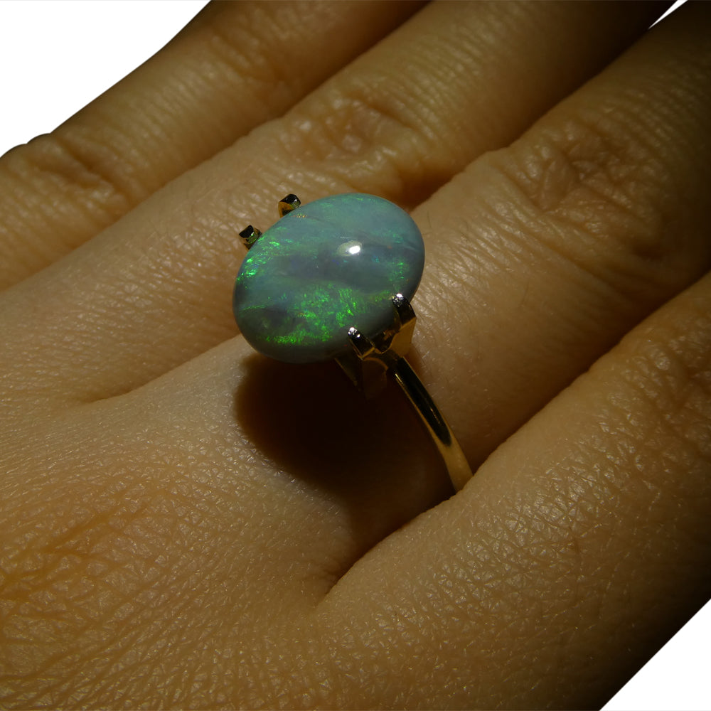 2.94ct Black Opal from Australia - Oval Cabochon Gemstone by SkyJems, Rare Collector's Gem with Vibrant Play of Color