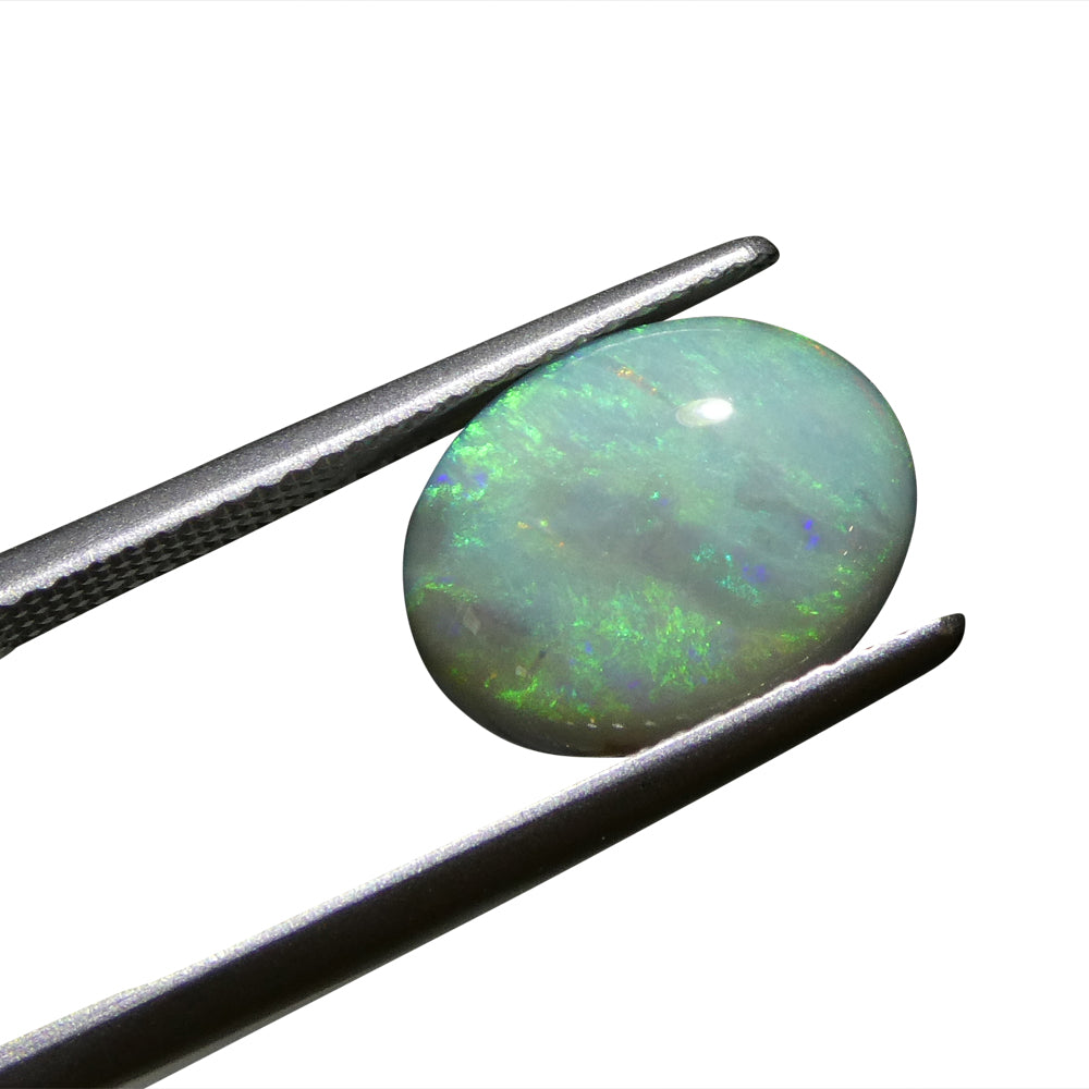 2.94ct Black Opal from Australia - Oval Cabochon Gemstone by SkyJems, Rare Collector's Gem with Vibrant Play of Color