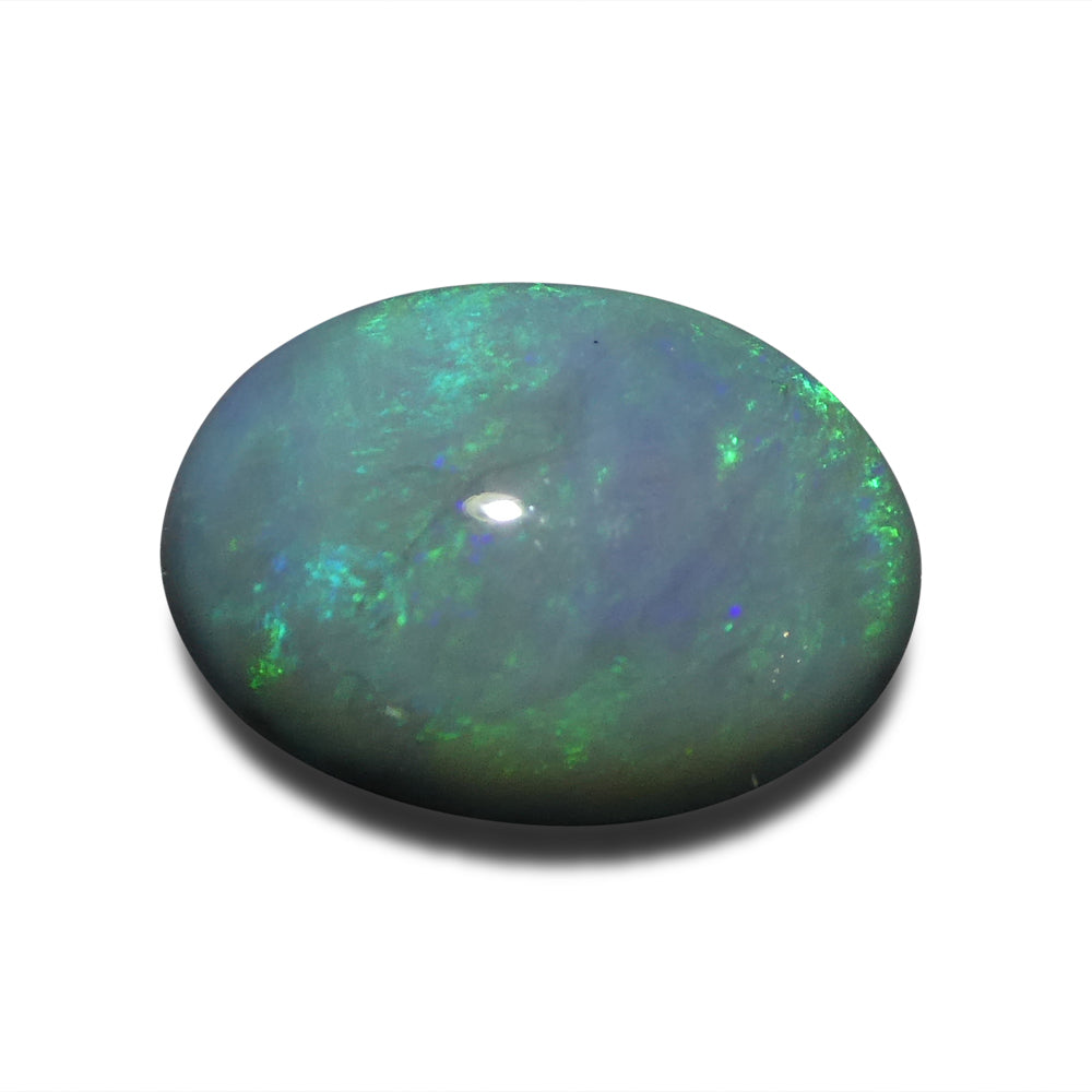 2.37ct Australian Black Opal with vibrant play of color, oval cabochon cut - premium gemstone from SkyJems' curated collectio