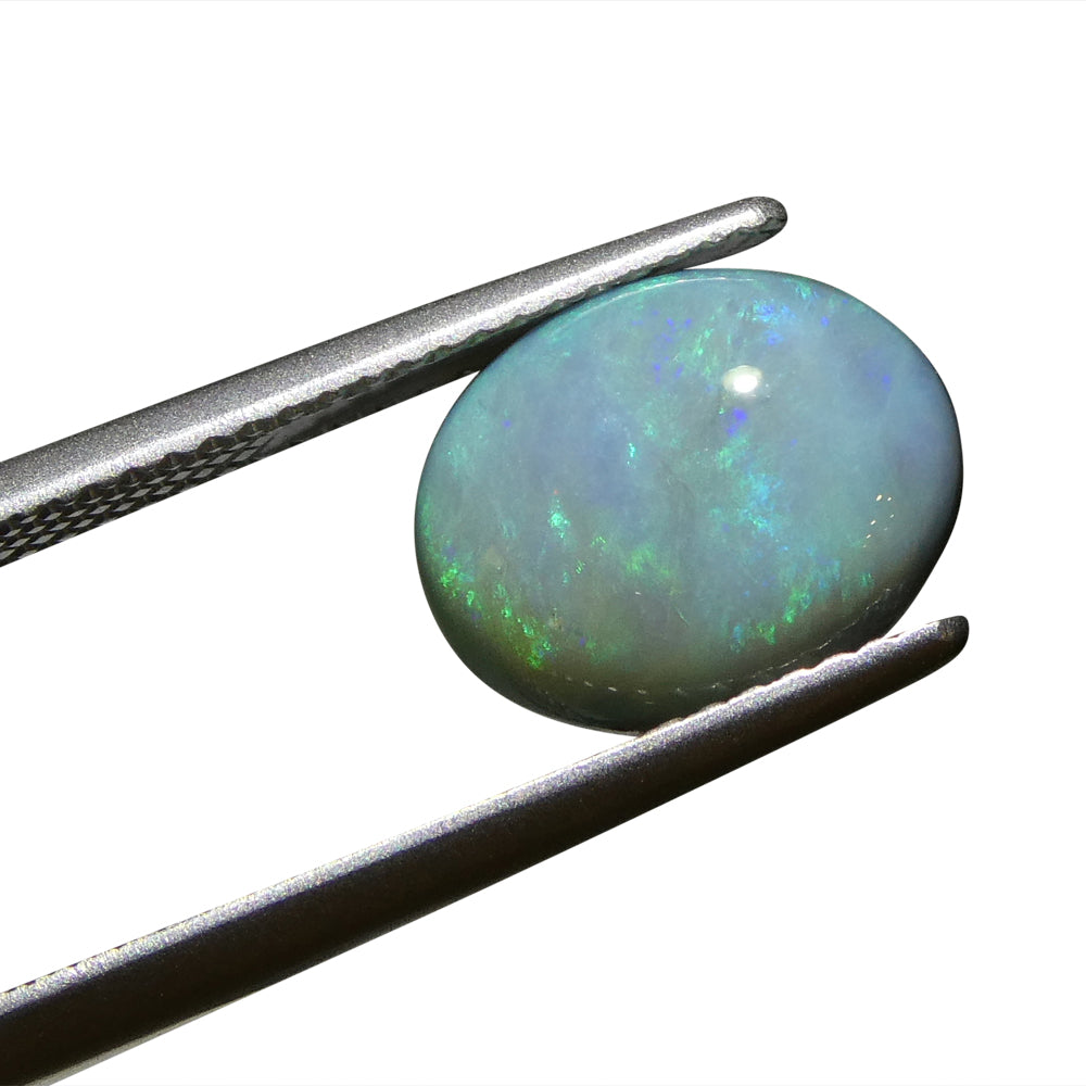 2.37ct Australian Black Opal with vibrant play of color, oval cabochon cut - premium gemstone from SkyJems' curated collectio