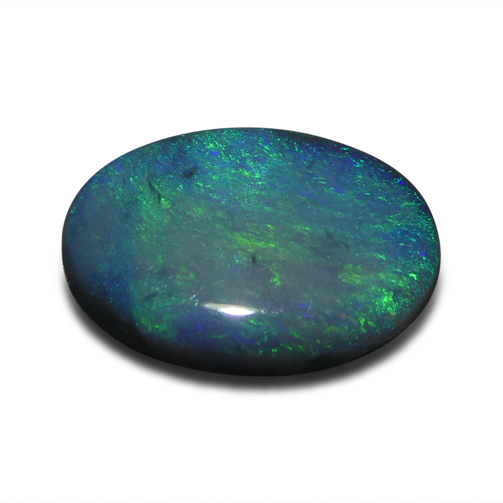 0.93ct Oval Cabochon Black Opal from Australia - Skyjems Wholesale Gemstones