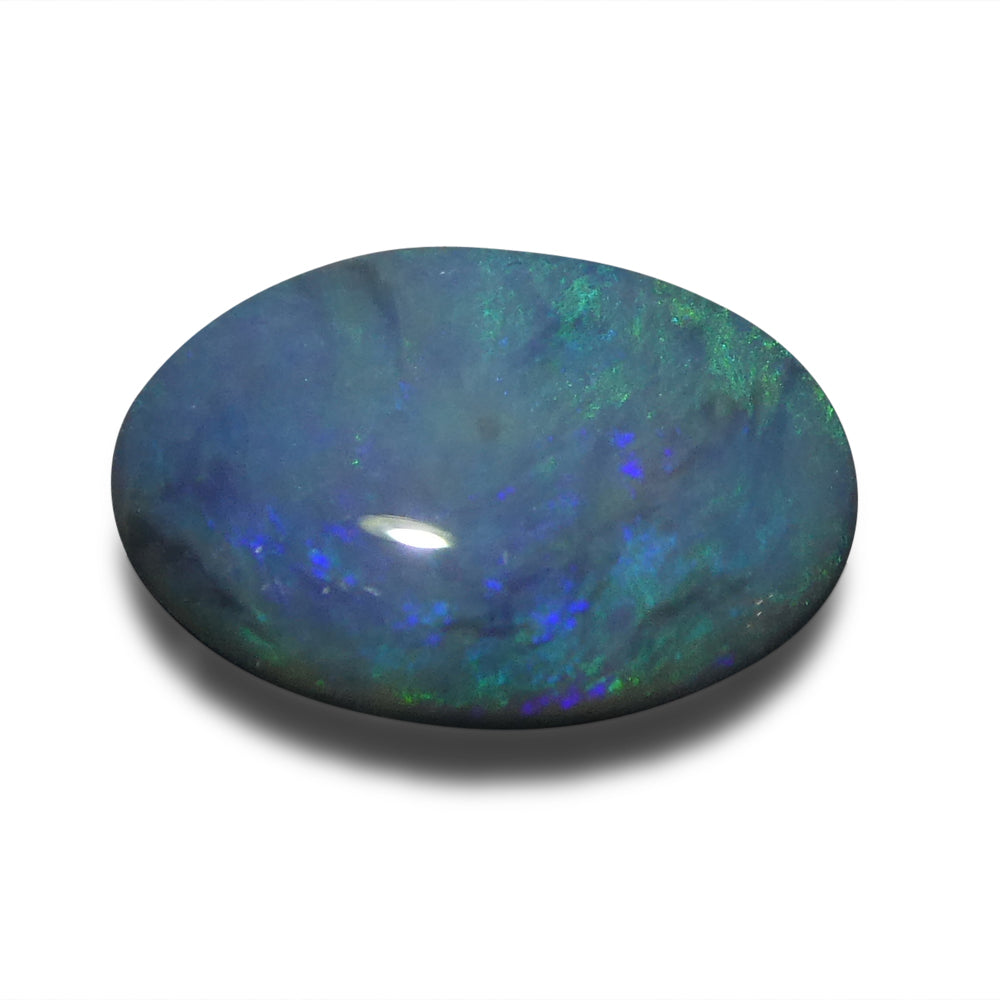 0.9ct Oval Cabochon Black Opal from Australia - Skyjems Wholesale Gemstones