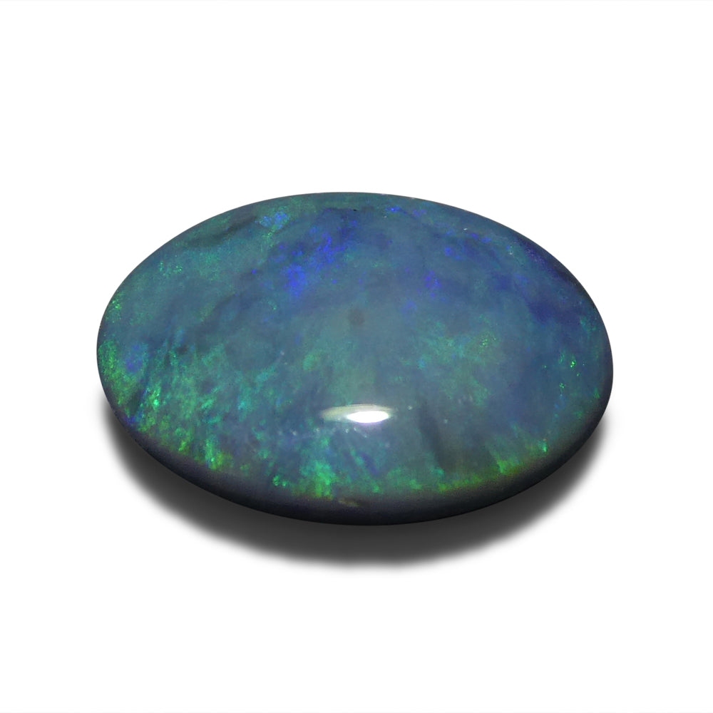 0.9ct Oval Cabochon Black Opal from Australia - Skyjems Wholesale Gemstones