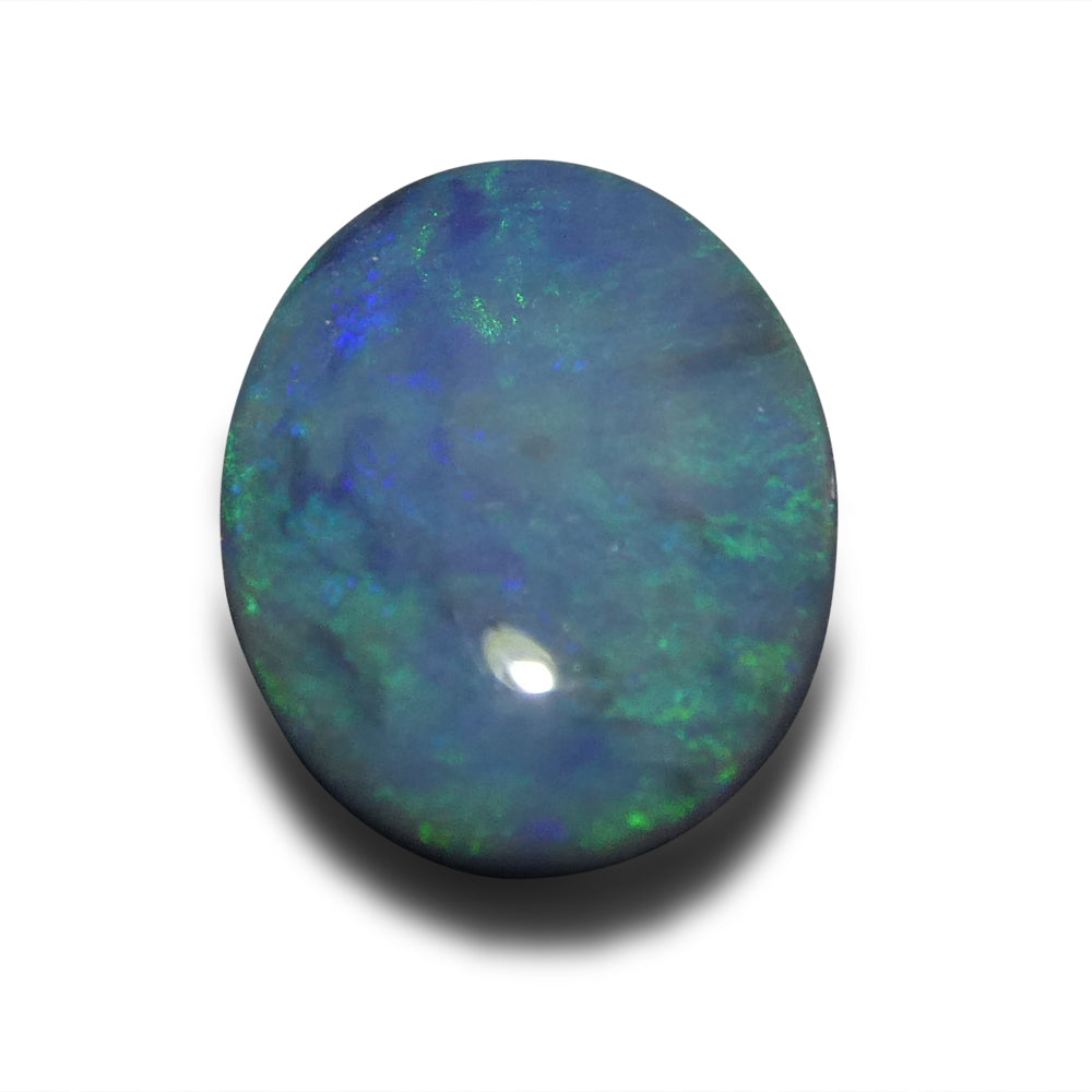 0.9ct Oval Cabochon Black Opal from Australia - Skyjems Wholesale Gemstones