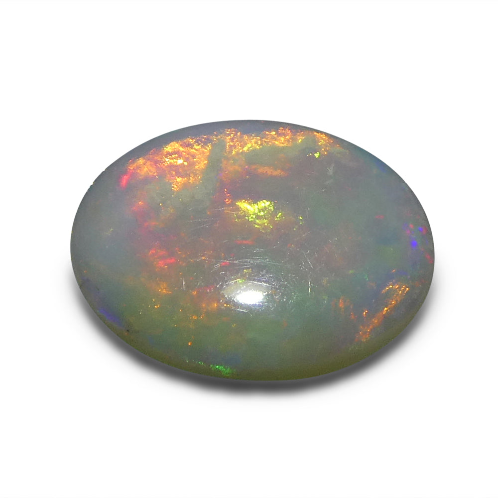 0.87ct Oval Cabochon White Opal from Australia