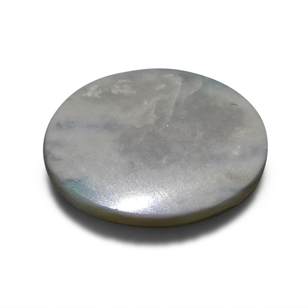 1ct White Oval Cabochon Opal from Australia with vibrant play of color, premium gemstone by SkyJems Canadian gem specialists
