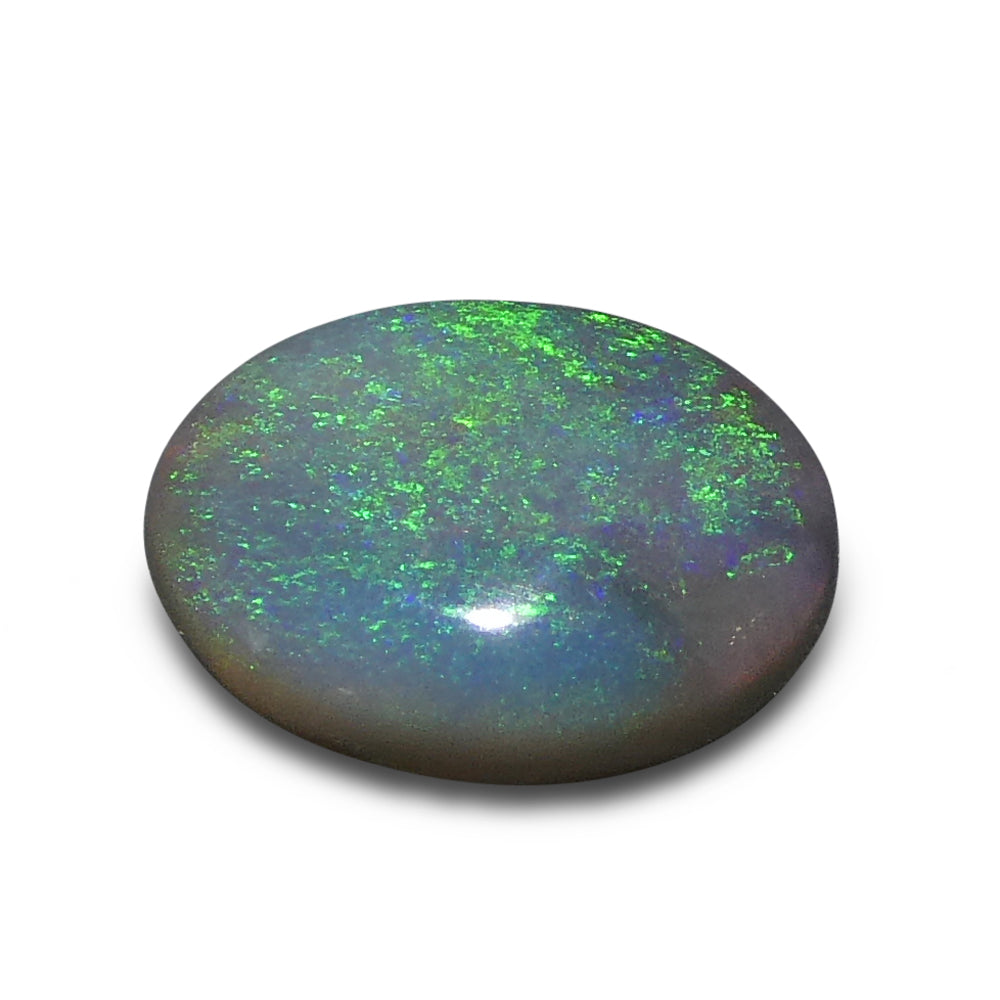 1ct Grey Oval Cabochon Opal from Australia with Play of Color, premium gemstone by SkyJems Canadian gem specialists
