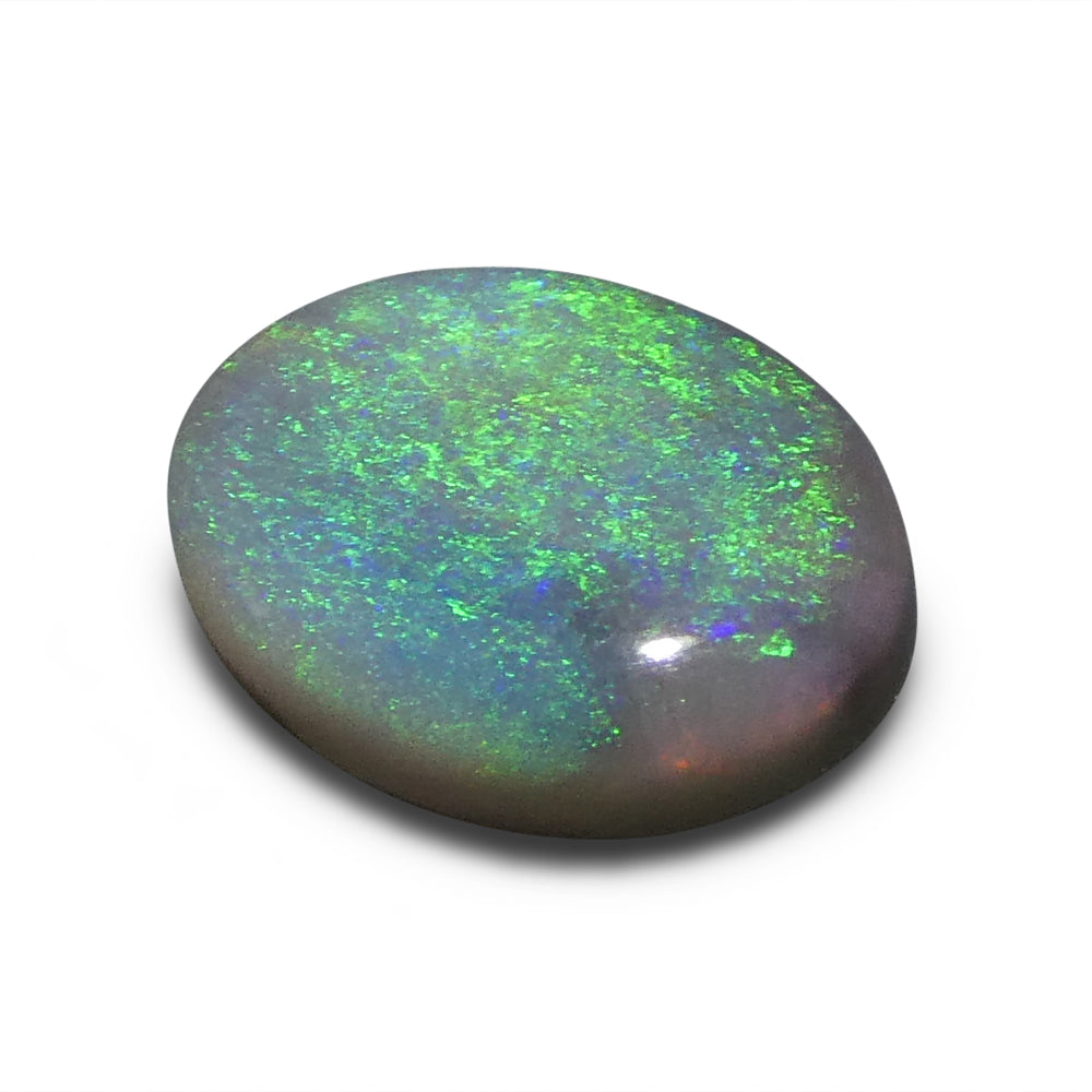 1ct Grey Oval Cabochon Opal from Australia with Play of Color, premium gemstone by SkyJems Canadian gem specialists