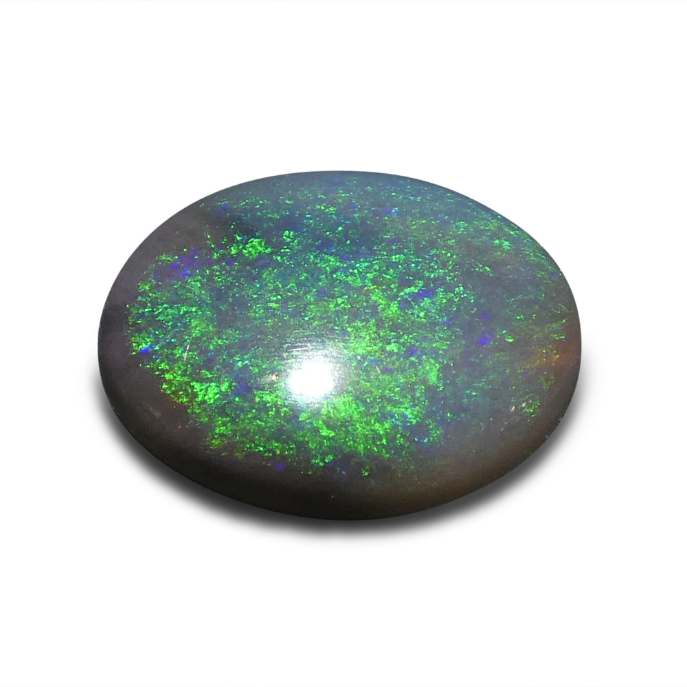 1ct Grey Oval Cabochon Opal from Australia with Play of Color, premium gemstone by SkyJems Canadian gem specialists