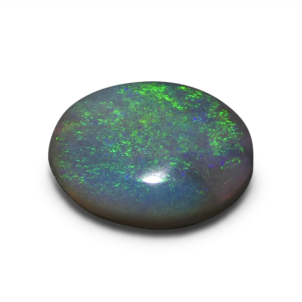 1ct Grey Oval Cabochon Australian Opal with Play of Color from SkyJems premium gemstone collection