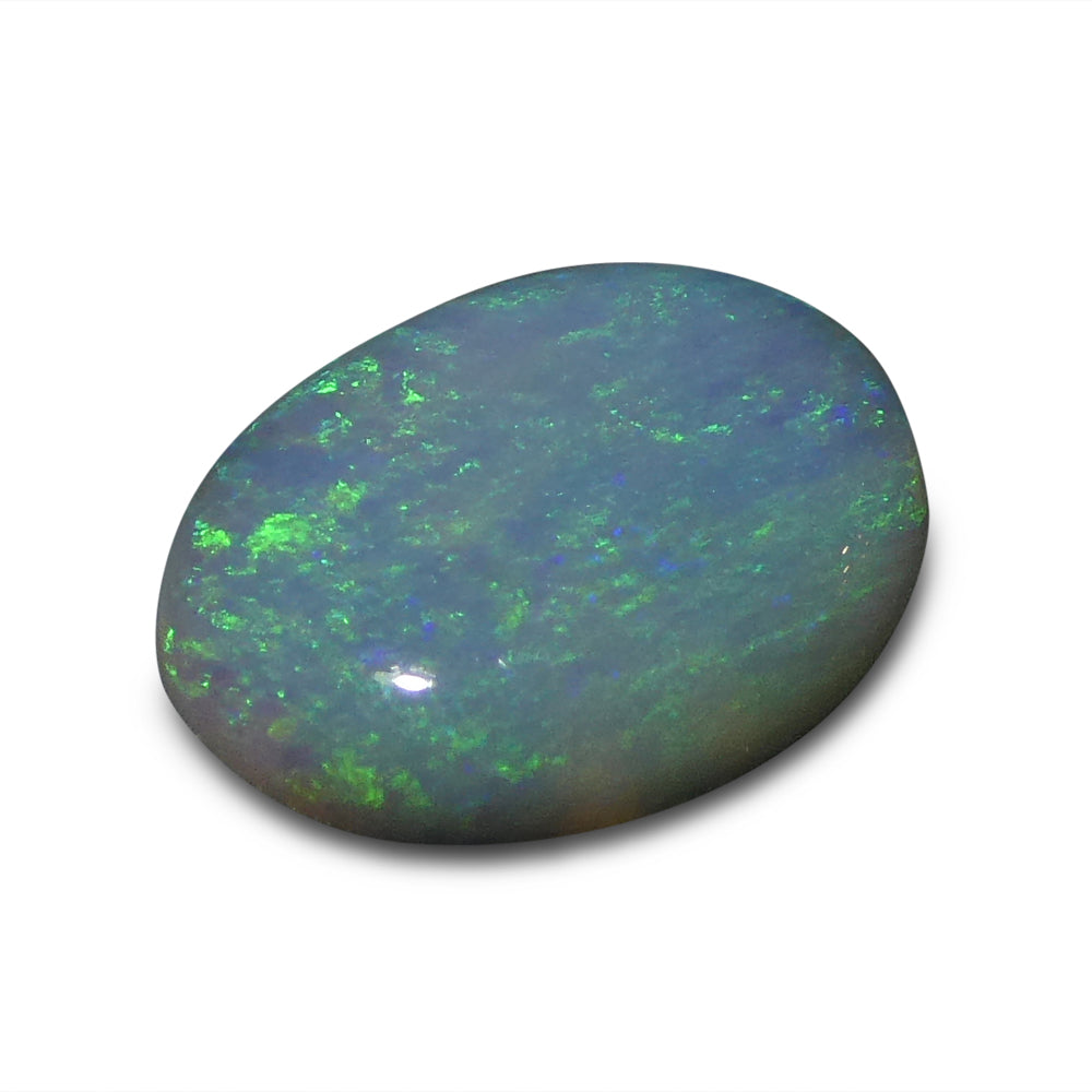 0.93ct Grey Oval Cabochon Opal from Australia with Play of Color, premium gemstone by SkyJems Canadian gem experts