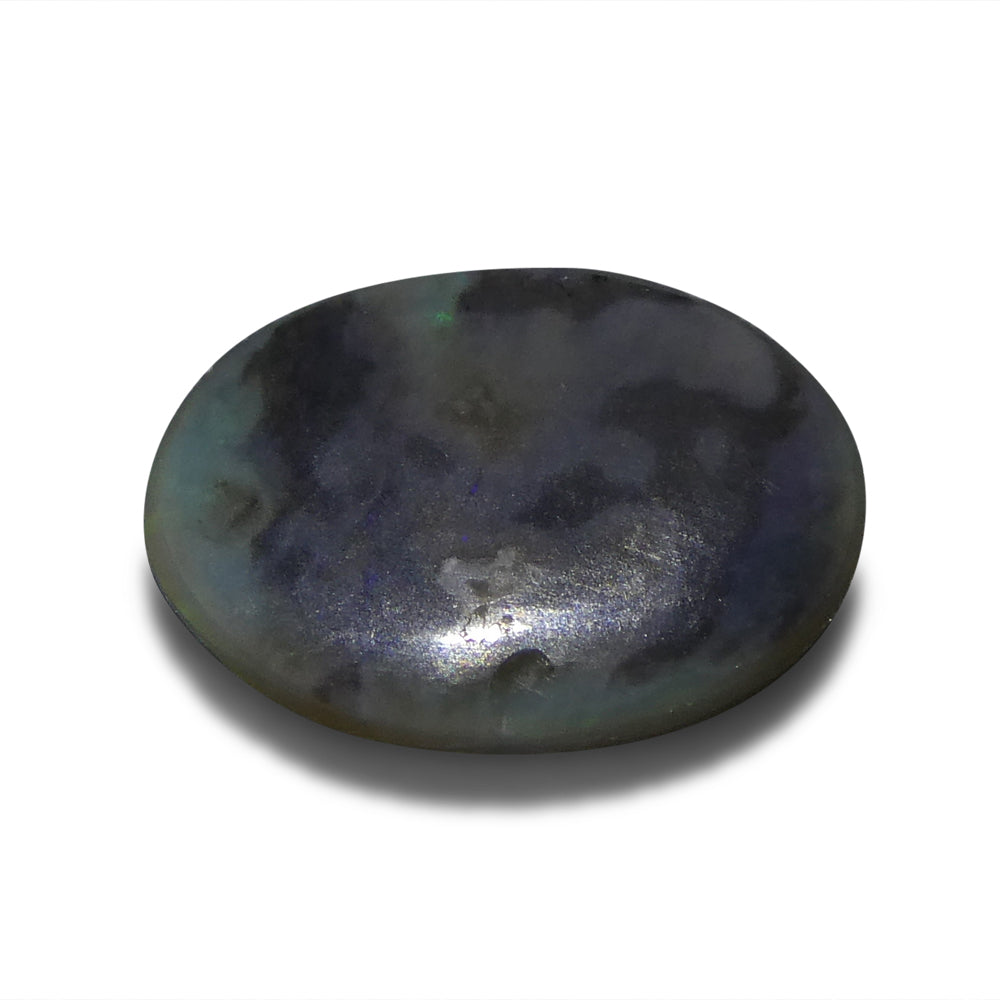 0.93ct Grey Oval Cabochon Opal from Australia with Play of Color, premium gemstone by SkyJems Canadian gem experts