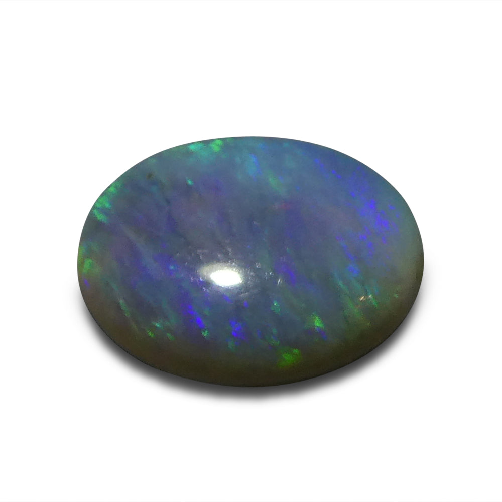 1.32ct Grey Australian Opal Cabochon with Play of Color by SkyJems - Rare Oval Gemstone from Down Under