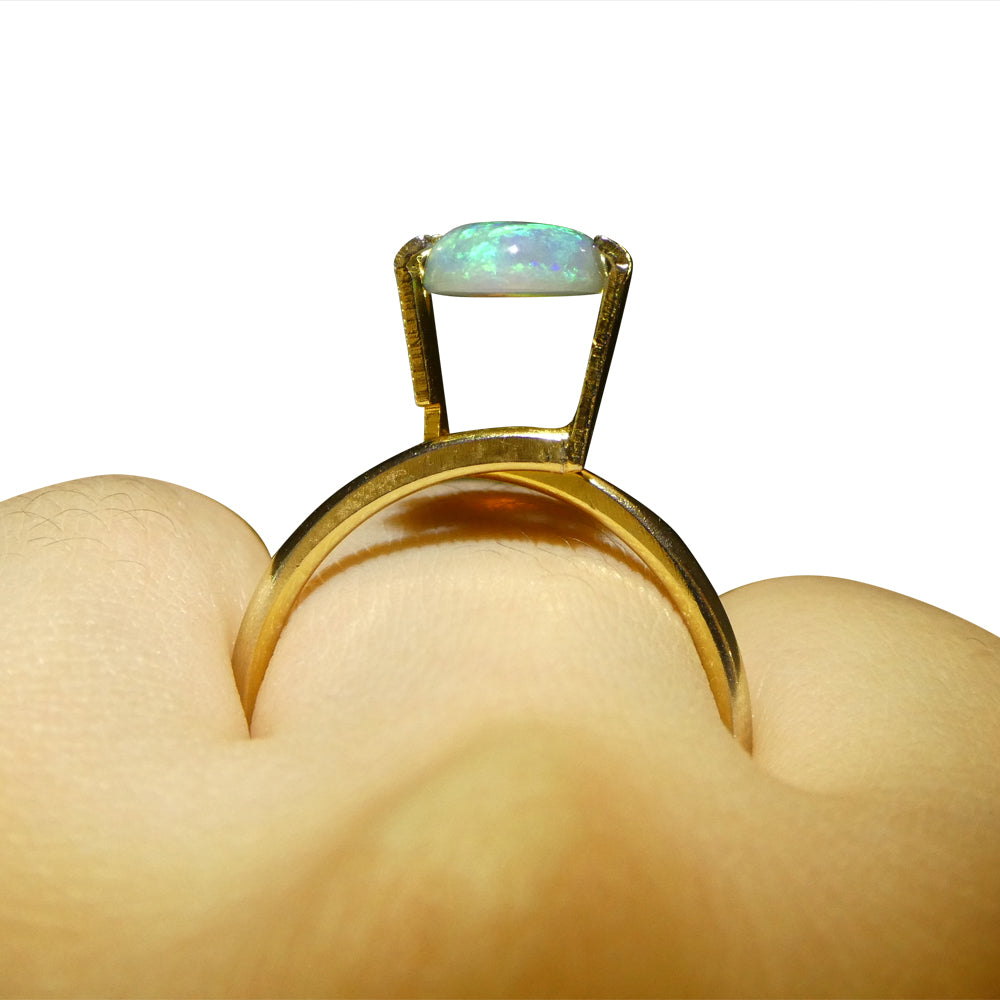 1.32ct Grey Australian Opal Cabochon with Play of Color by SkyJems, premium oval gemstone for collectors and jewelry design
