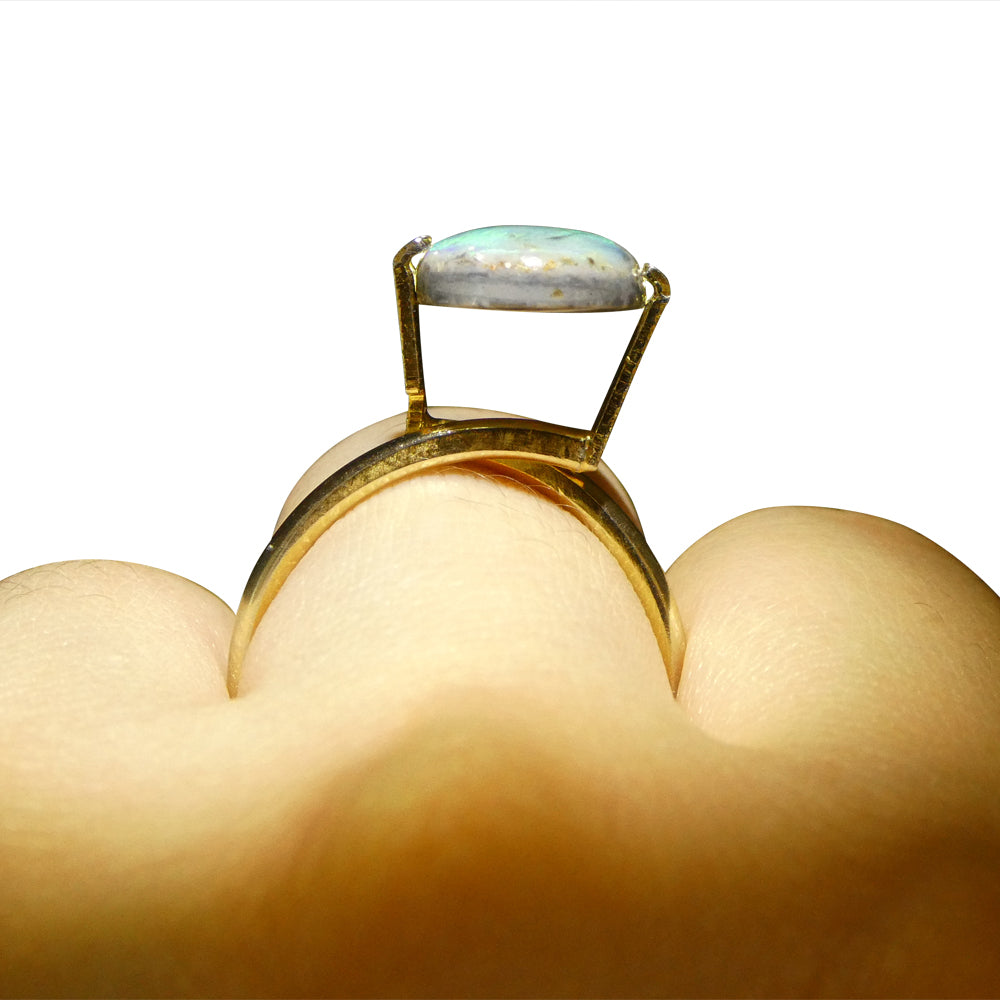 2.8ct Grey Oval Cabochon Opal from Australia, premium gemstone by SkyJems Canadian gem specialists