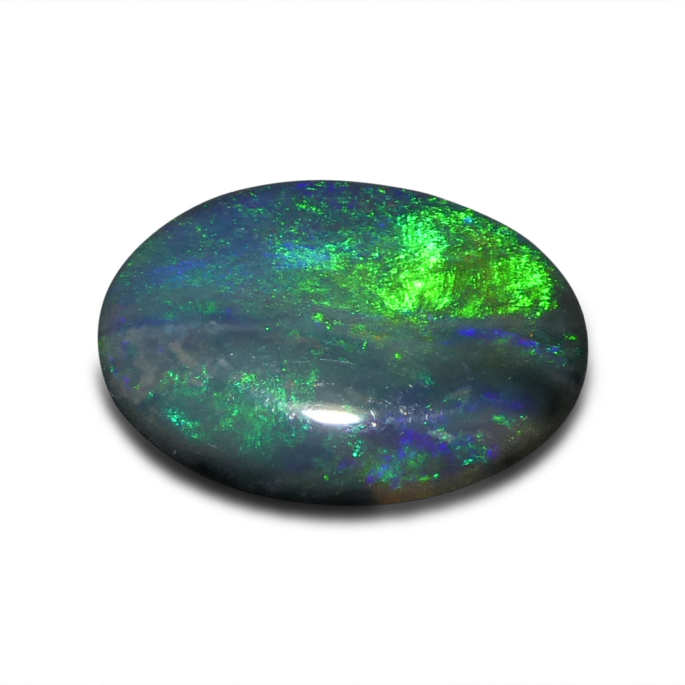 0.79ct Oval Cabochon Black Opal from Australia