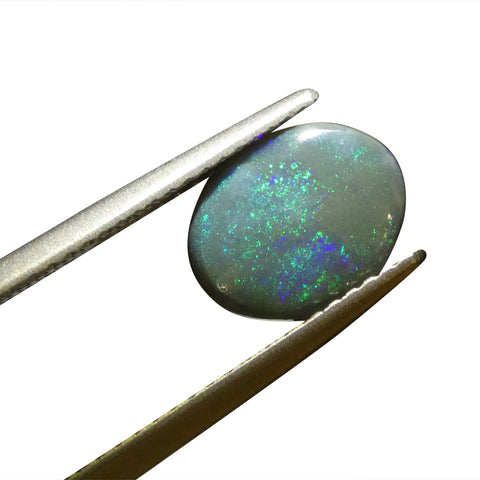 0.96ct Oval Cabochon Black Opal from Australia