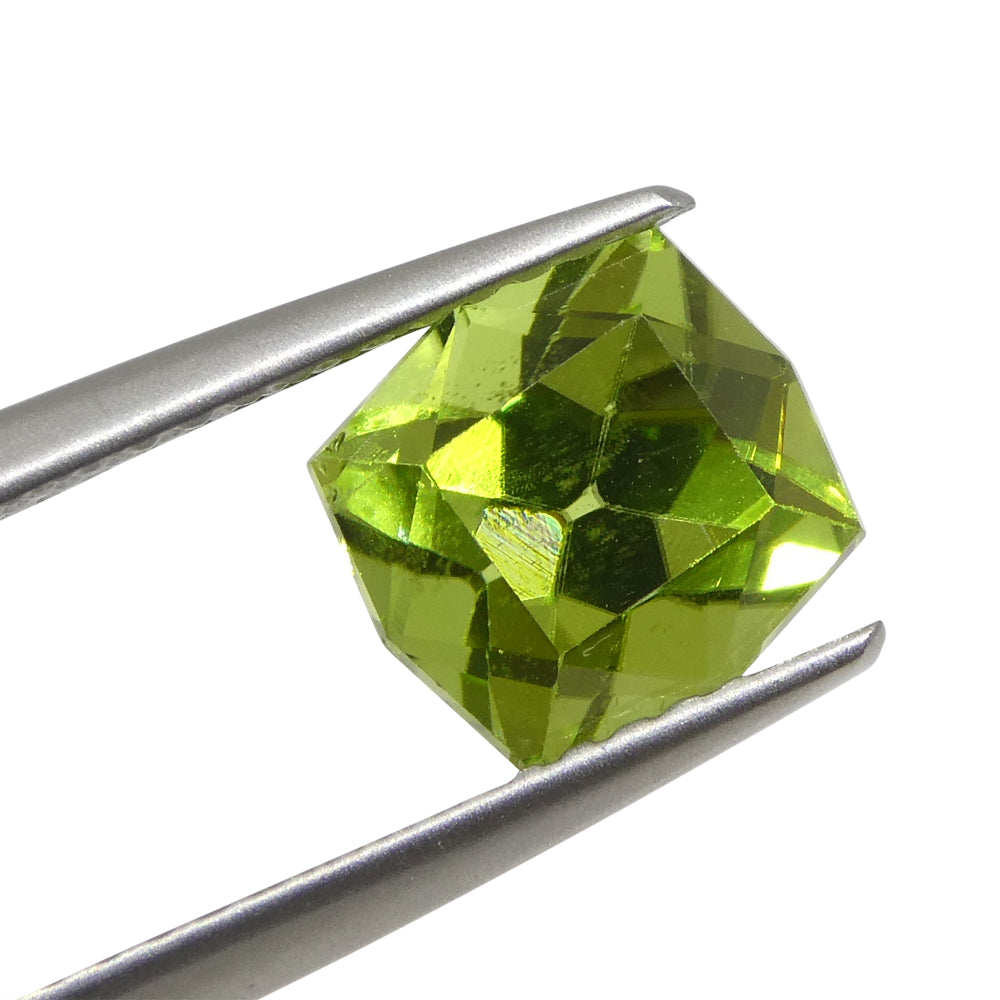 Peridot 2.49 cts 7.52 x 7.14 x 6.32 Cushion  Green  $750