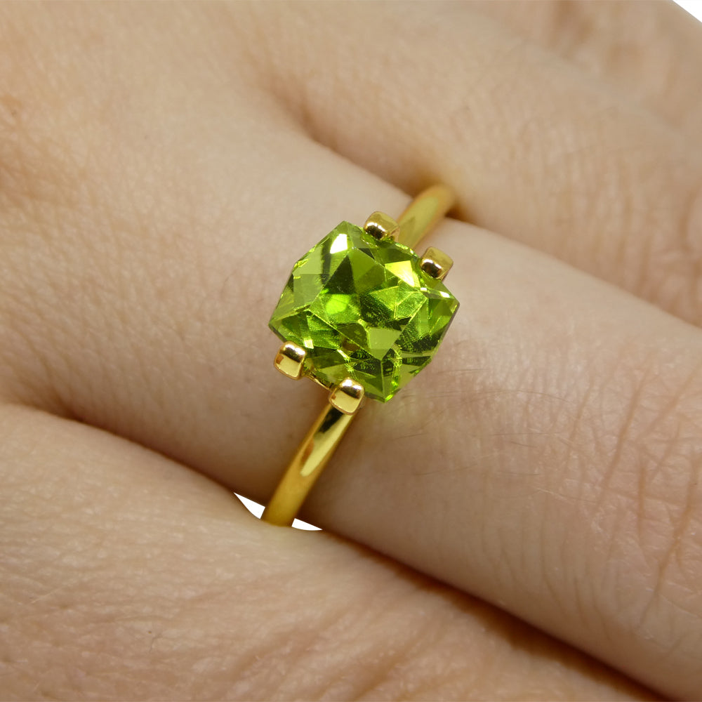 2.49ct Cushion Yellowish Green Peridot from Sapat Gali, Pakistan - Skyjems Wholesale Gemstones