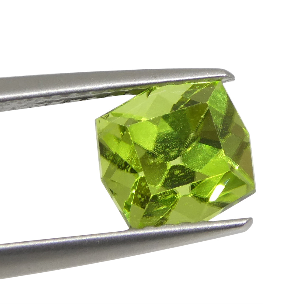 2.49ct Cushion Yellowish Green Peridot from Sapat Gali, Pakistan - Skyjems Wholesale Gemstones