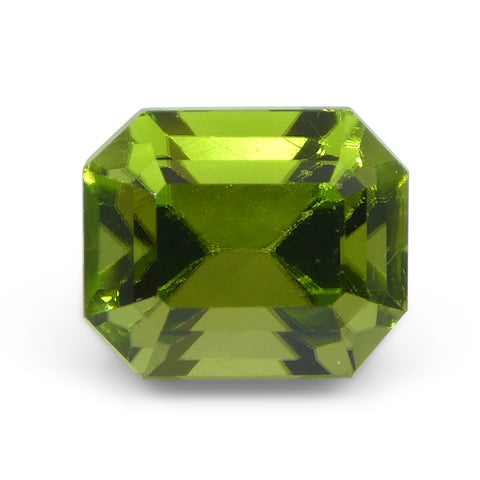 3.08ct Emerald Cut Yellowish Green Peridot from Sapat Gali, Pakistan