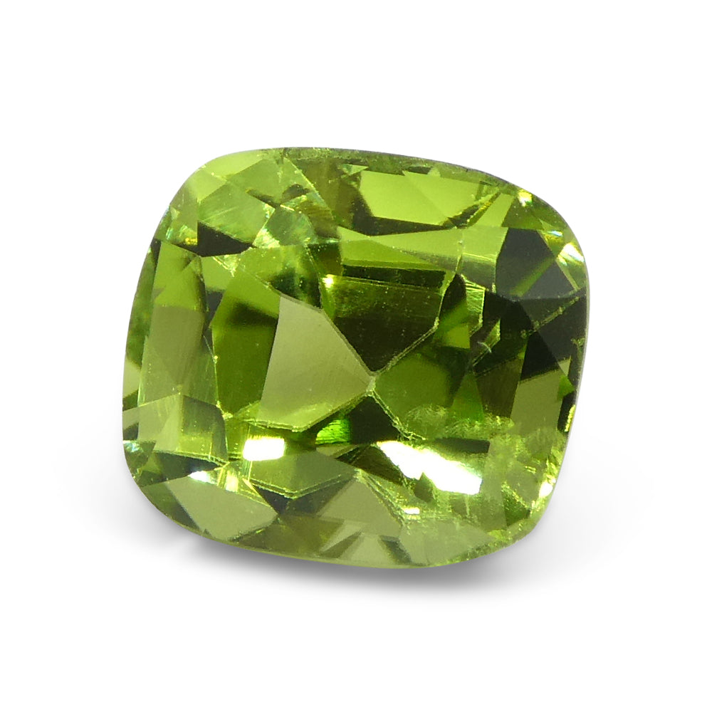 2.55ct Cushion Yellowish Green Peridot from Sapat Gali, Pakistan - Skyjems Wholesale Gemstones