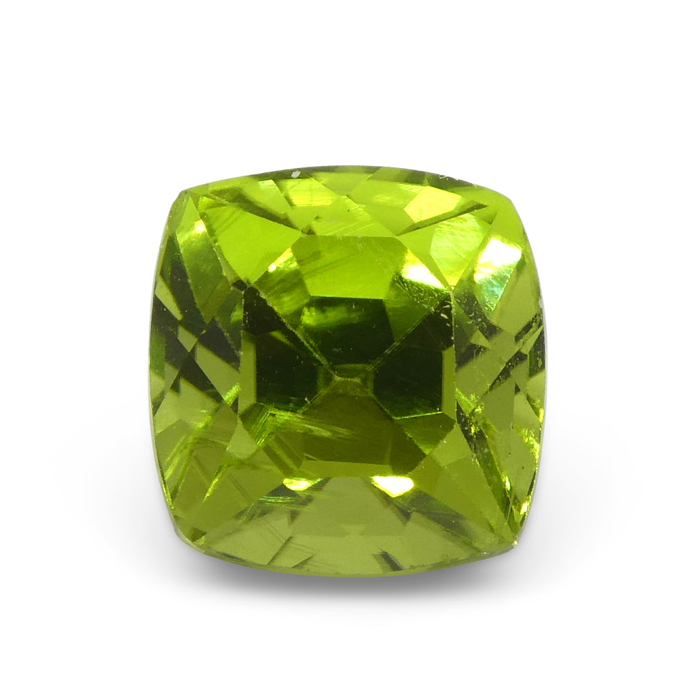 2.38ct Cushion Yellowish Green Peridot from Sapat Gali, Pakistan - Skyjems Wholesale Gemstones