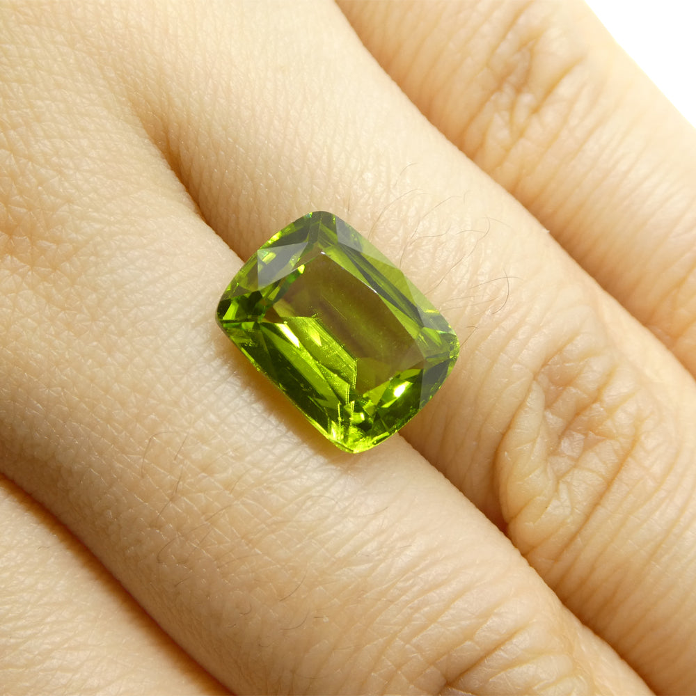 4.95ct Rectangular Cushion Yellowish Green Peridot from Sapat Gali, Pakistan - Skyjems Wholesale Gemstones