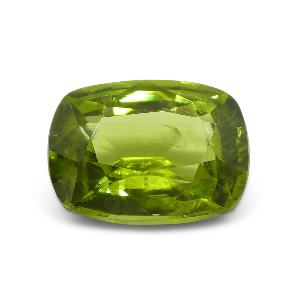 Peridot 6.11 cts 13.07 x 9.85 x 6.16 Cushion  Green  $2450