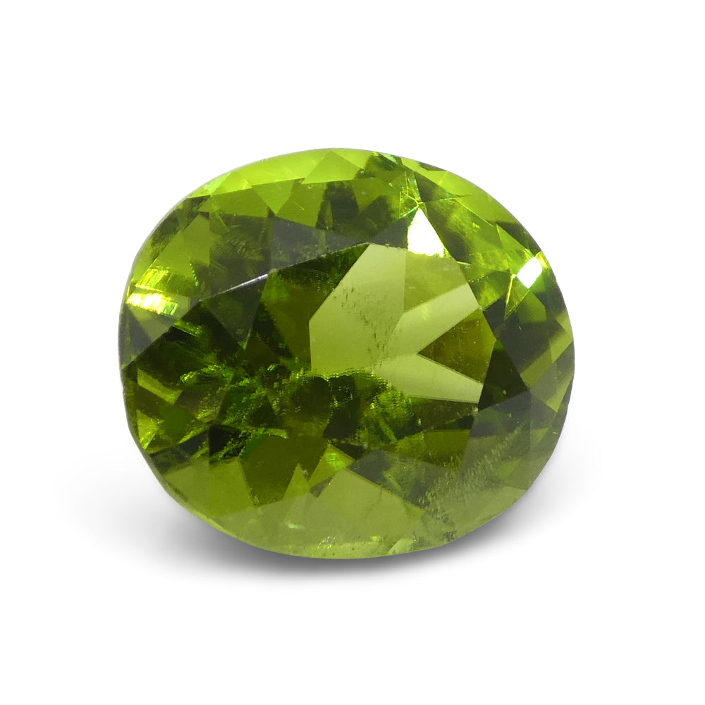 5.69ct Oval Yellowish Green Peridot from Sapat Gali, Pakistan - Skyjems Wholesale Gemstones