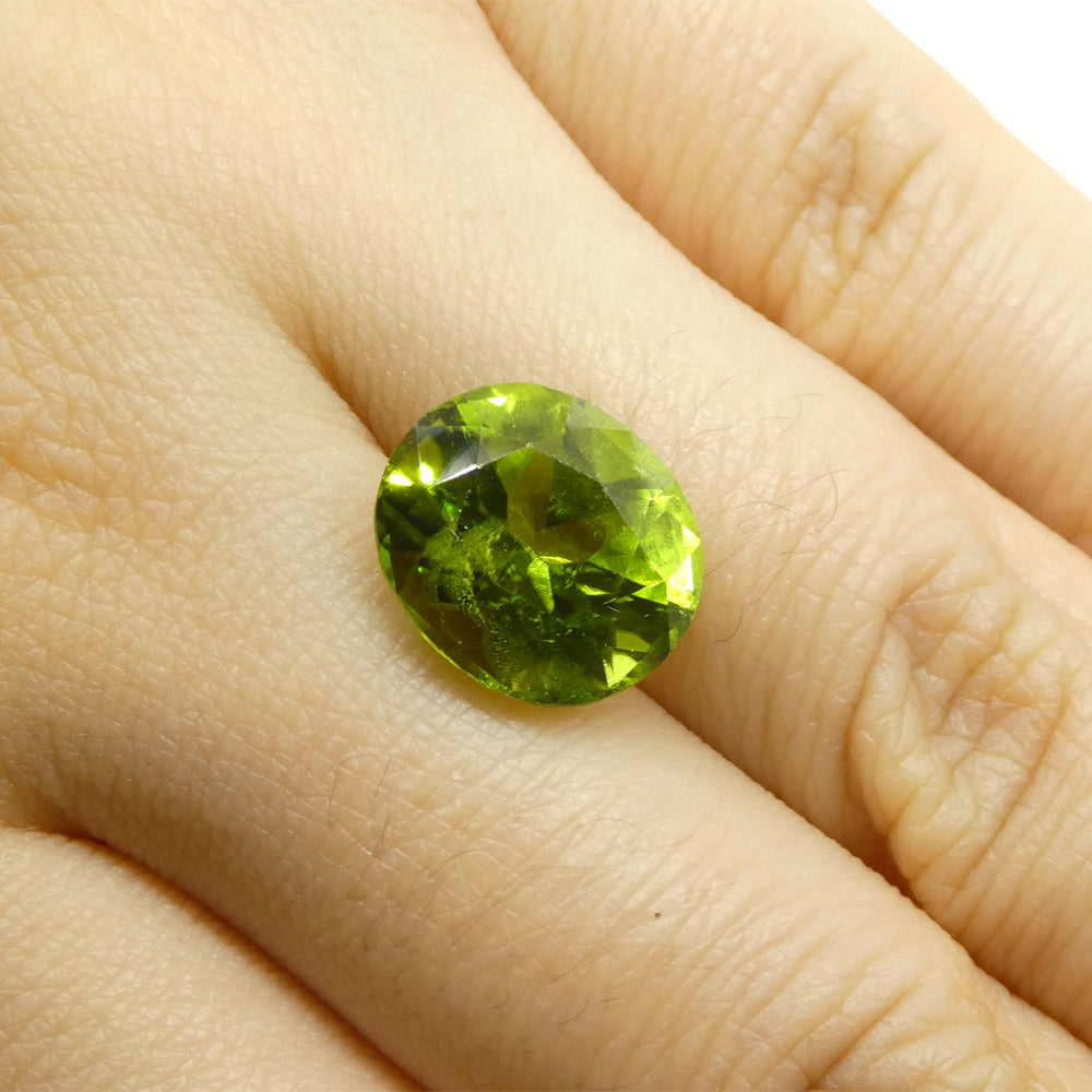 5.69ct Oval Yellowish Green Peridot from Sapat Gali, Pakistan - Skyjems Wholesale Gemstones