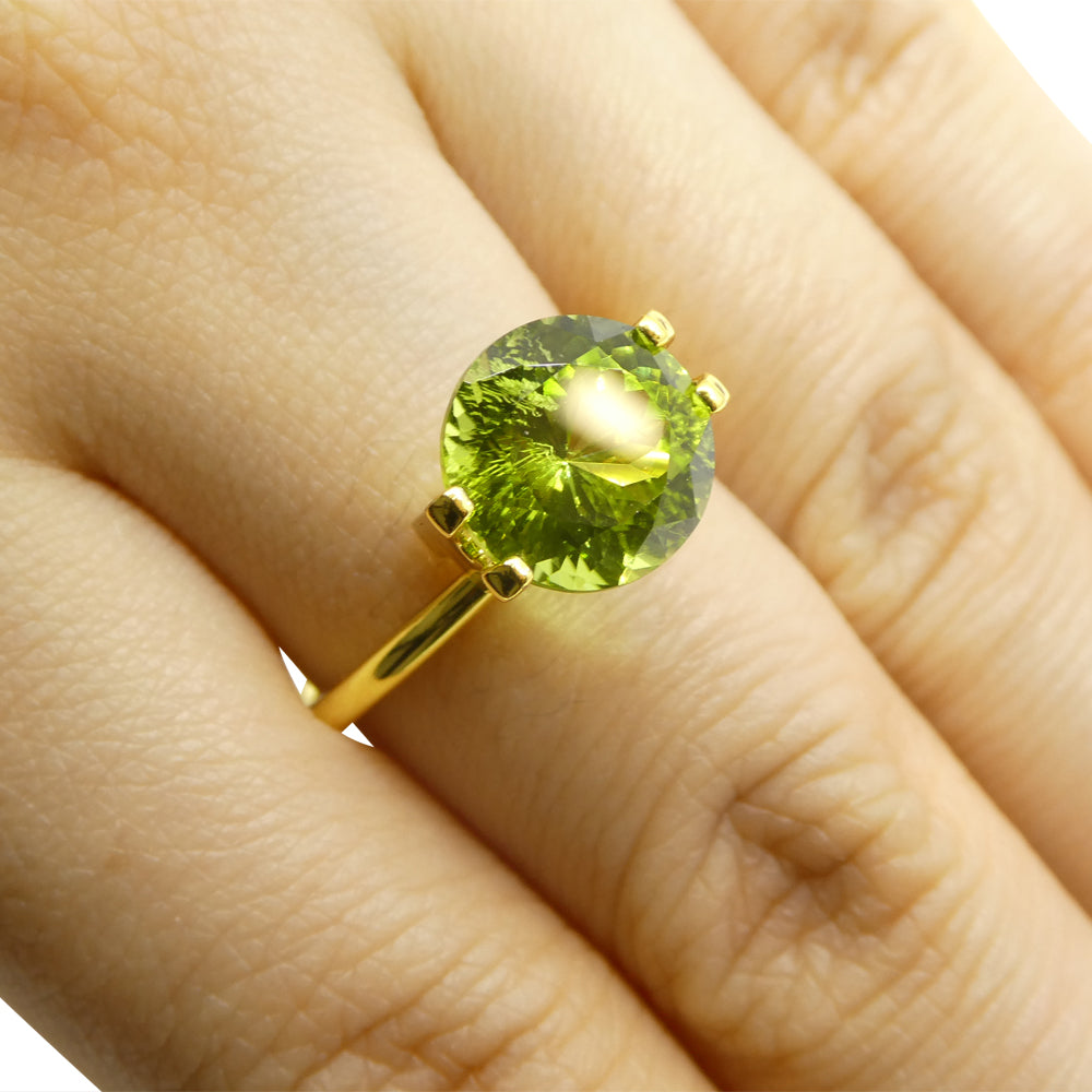 4.03ct Round Yellowish Green Peridot from Sapat Gali, Pakistan - Skyjems Wholesale Gemstones