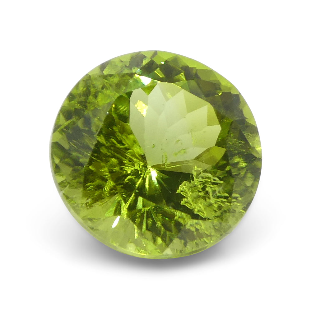 4.03ct Round Yellowish Green Peridot from Sapat Gali, Pakistan - Skyjems Wholesale Gemstones