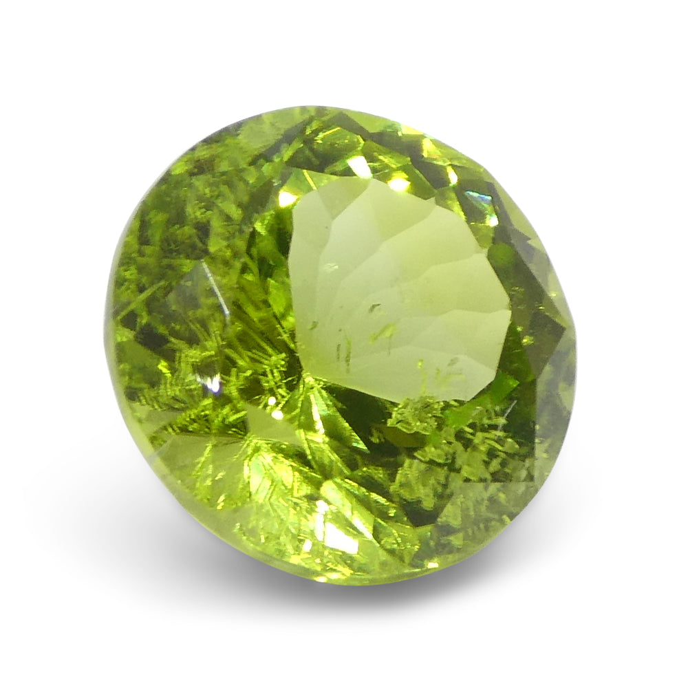 4.03ct Round Yellowish Green Peridot from Sapat Gali, Pakistan - Skyjems Wholesale Gemstones