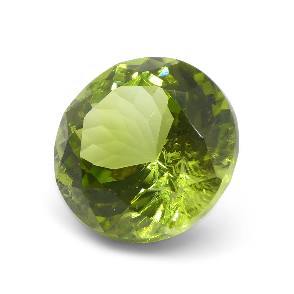 4.03ct Round Yellowish Green Peridot from Sapat Gali, Pakistan - Skyjems Wholesale Gemstones