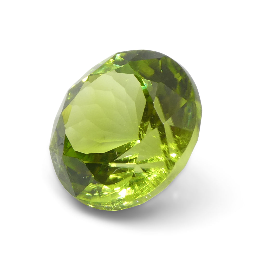 4.03ct Round Yellowish Green Peridot from Sapat Gali, Pakistan - Skyjems Wholesale Gemstones