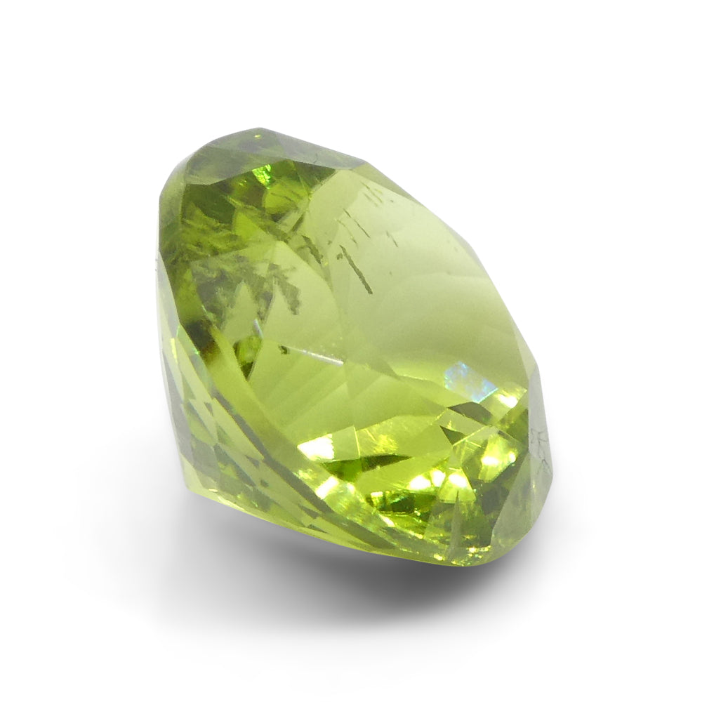 4.03ct Round Yellowish Green Peridot from Sapat Gali, Pakistan - Skyjems Wholesale Gemstones