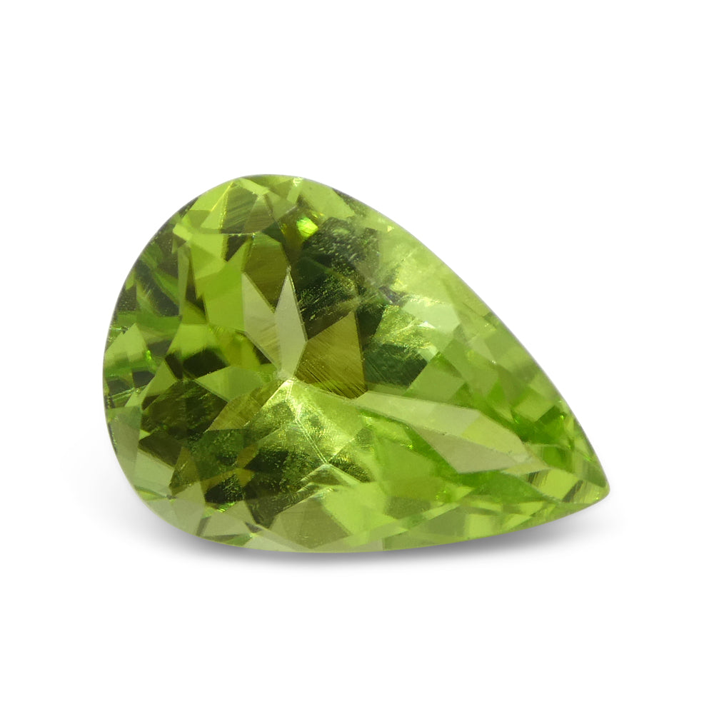 5.9ct Pear Yellow-Green Peridot from Sapat Gali, Pakistan - Skyjems Wholesale Gemstones