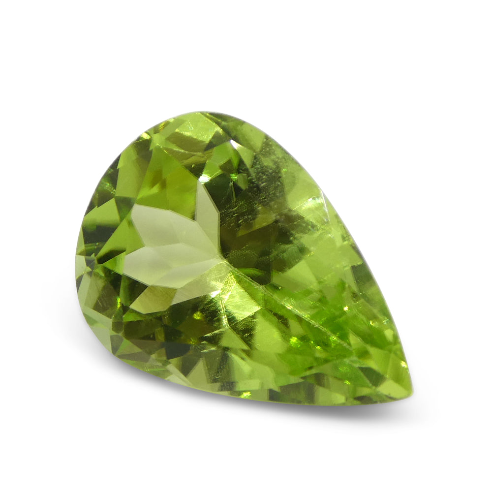 5.9ct Pear Yellow-Green Peridot from Sapat Gali, Pakistan - Skyjems Wholesale Gemstones