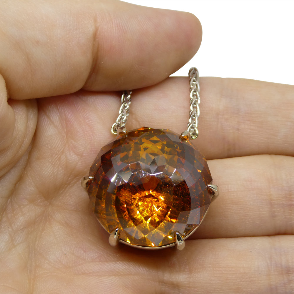 55.30ct Sphalerite Pendant set in 18k White Gold - Skyjems Wholesale Gemstones