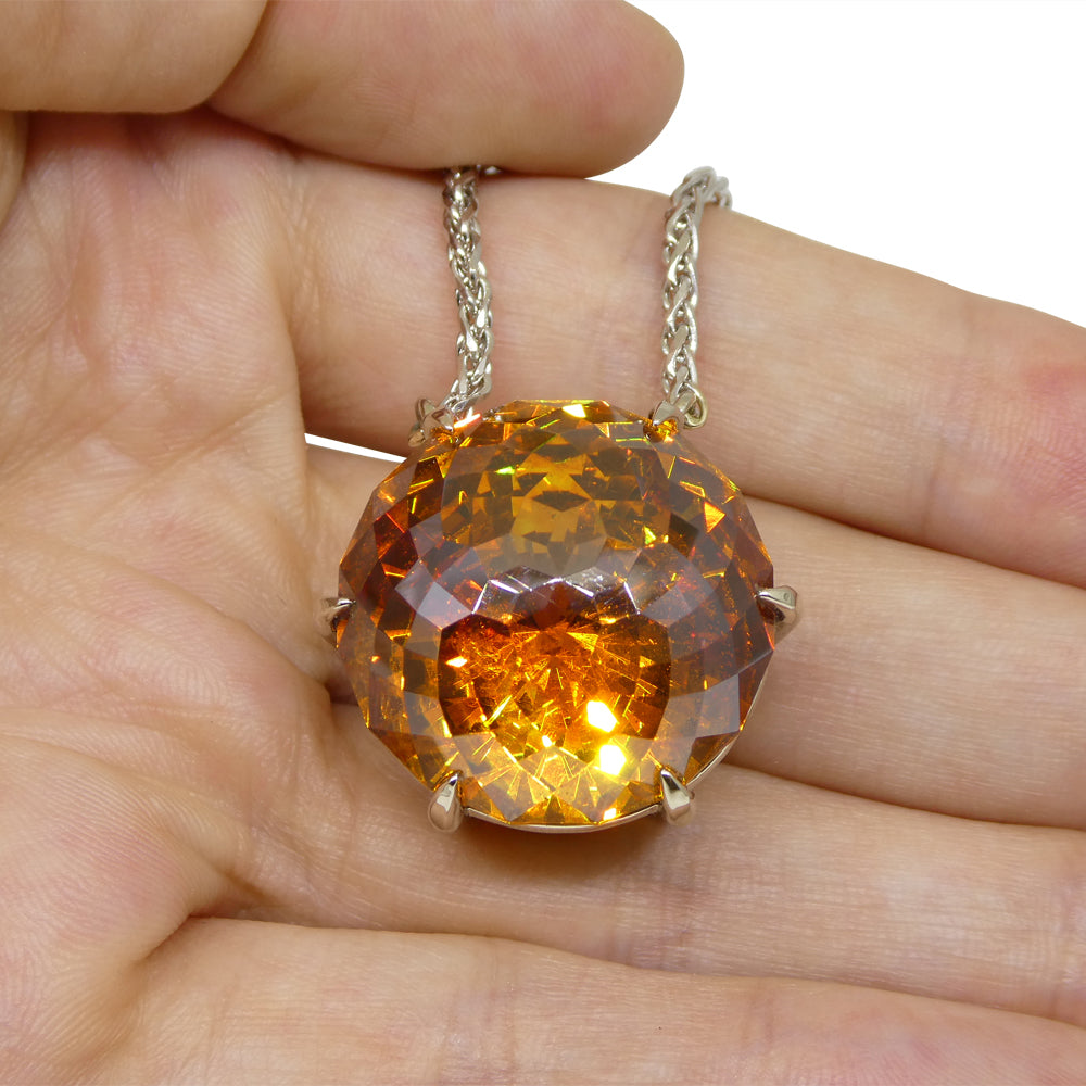 55.30ct Sphalerite Pendant set in 18k White Gold - Skyjems Wholesale Gemstones