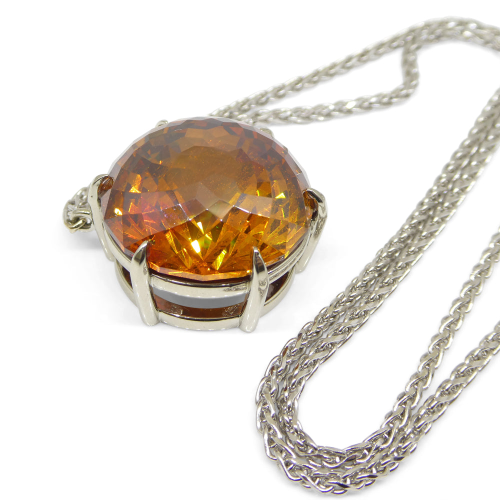 55.30ct Sphalerite Pendant set in 18k White Gold - Skyjems Wholesale Gemstones