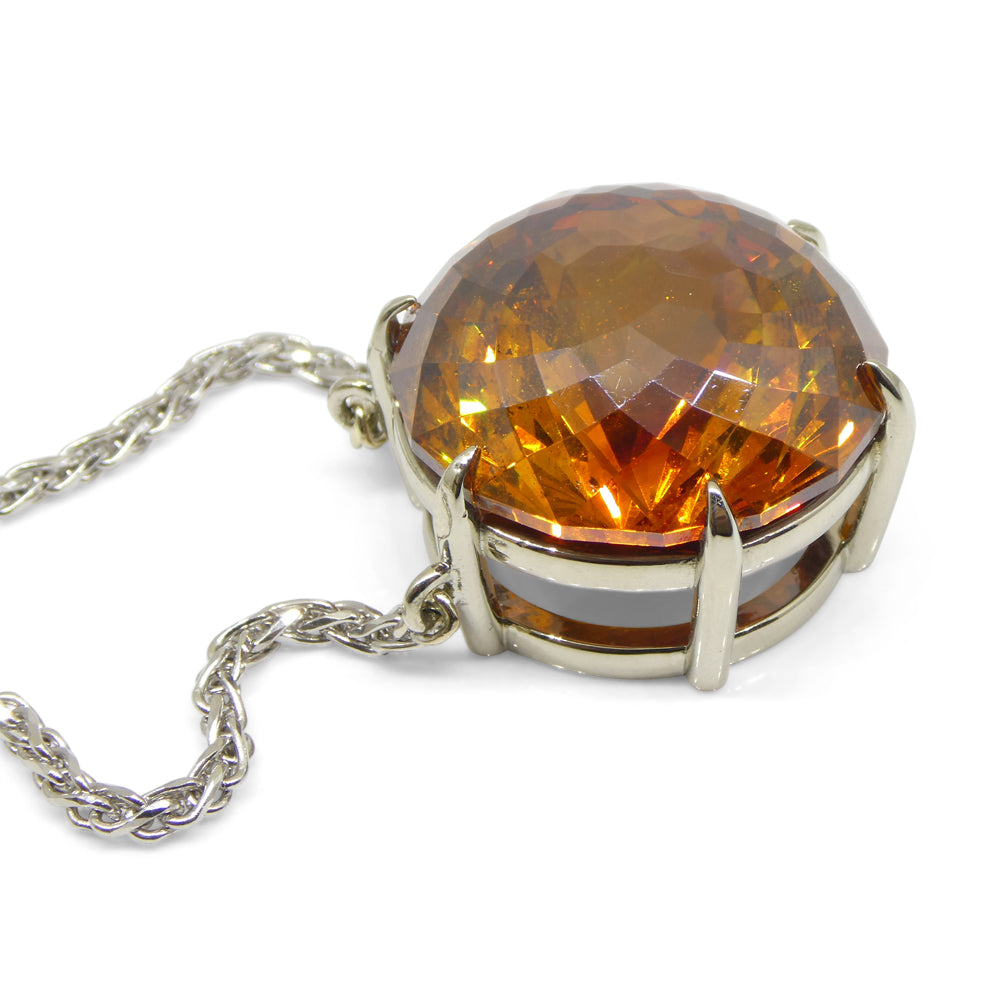 55.30ct Sphalerite Pendant set in 18k White Gold - Skyjems Wholesale Gemstones