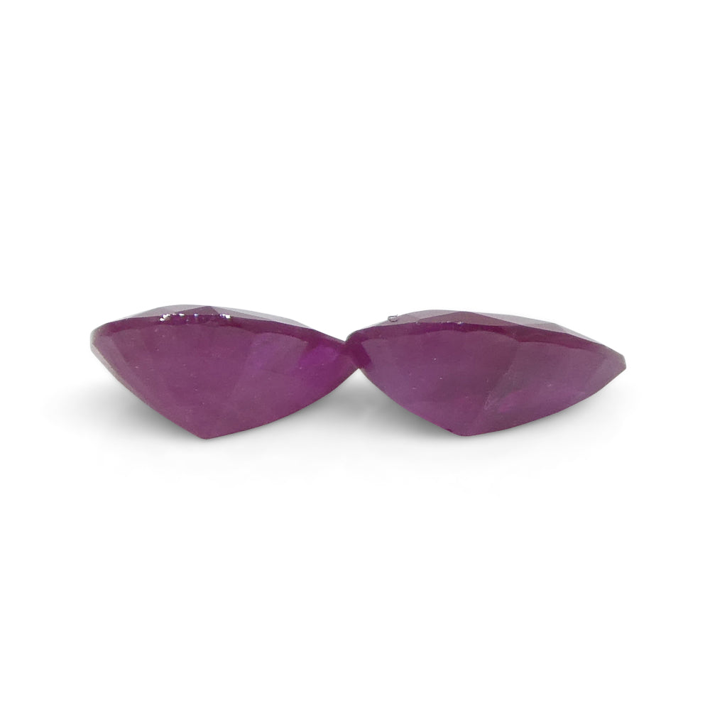 0.81ct Pear Red Ruby Pair from Burma's Mong Hsu Mine, premium heated gemstone by SkyJems Canadian gem experts