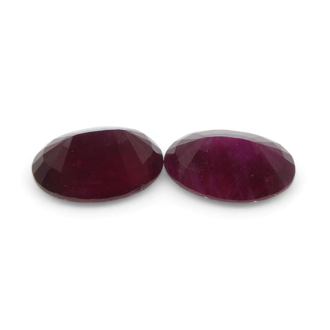 1.17ct Pair Oval Red Ruby from Mozambique