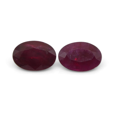 1.17ct Pair Oval Red Ruby from Mozambique - Skyjems Wholesale Gemstones